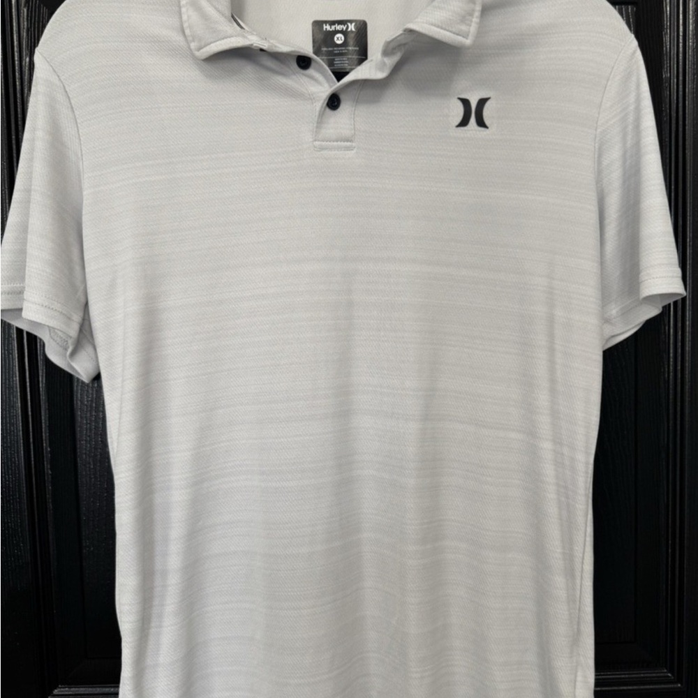 Hurley Polo Shirt Nike Dri Fit Mens XLarge Gray Short Sleeve Golf Active Wear